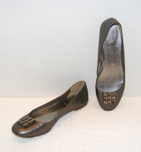 J Crew Gray Metallic Leather Women&#39;s Ballet Flats Shoes With Rhinestones 10M Guc - £11.27 GBP
