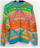 Vintage COOGI Australia Sweater Sz M Texured Multi  Color-Pattern-Stitch... - $341.91 CAD