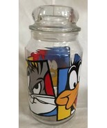 1994 Warner Brothers Bugs Bunny Daffy Duck Taz Glass Candy Jar Looney Tu... - £20.33 GBP