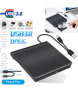 2-In-1 Usb 3.0+Type-C External Dvd Cd Disc Burner Drive Reader Player Pc... - $37.99