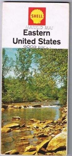 Eastern United States Shell Road Map 1967 Marked Jacksonville-Myrtle B-Toronto - $7.23