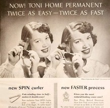 1949 Toni Spin Curlers For Hair Advertisement Health And Beauty Products... - $27.36 CAD