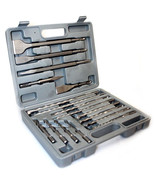 17PC MASONRY CONCRETE DRILL BITS &amp; CHISEL SDS PLUS ROTARY HAMMER BIT CAR... - $34.58