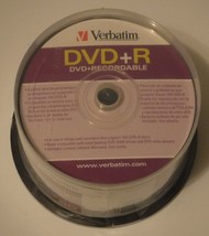Verbatim DVD+R Discs, 4.7GB, 16x, 50/Pack - 120 min video - FACTORY SEALED - $18.66