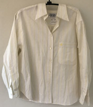 Escada Sport White Yellow Striped Cotton Button Up Blouse Shirt Womens S... - $29.99