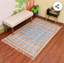 Hand dari cotton rugs Leopard Weaving carpet for living room, bedroom, s... - $345.00