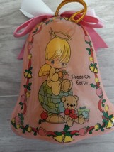 Vintage Precious Moments Girl Pink Bell Christmas Ornament - $5.99