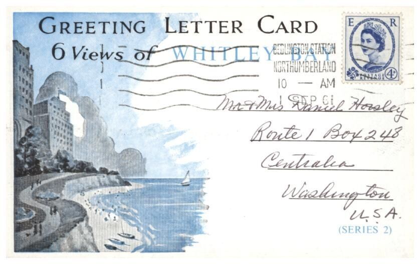 Primary image for WHITLEY BAY NORTH TYNESIDE UK GREETING LETTER CARD 6 BLACK & WHITE VIEWS c1961