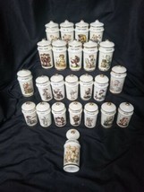 Vintage 1987 Hummel Spice Jar Set Danbury Mint Porcelain 24 Piece  - £118.43 GBP