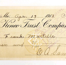 1913 Kineo Trust Company Bank Check E.A. Sampson Dover Maine Signed 4058... - £15.60 GBP