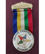 1911 Grand Chapter OES Order of Eastern Star Pin Representative Ribbon I... - $54.29 CAD