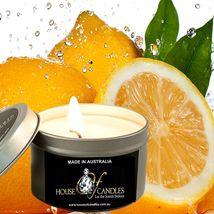 Citrus Lemons Eco Soy Wax Scented Tin Candles, Vegan Friendly, Hand Poured - £11.86 GBP+