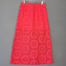 Charlotte Russe Women Skirt Size L Red Midi Preppy Open Knit Lace Stretc... - $13.50