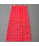 Charlotte Russe Women Skirt Size L Red Midi Preppy Open Knit Lace Stretc... - £10.61 GBP