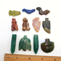 11 pcs Vintage Lapis Lazuli, jade Crystal Amazonite Stone Amulets Pendants - $92.00
