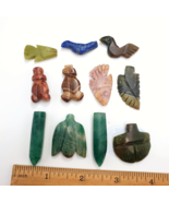 11 pcs Vintage Lapis Lazuli, jade Crystal Amazonite Stone Amulets Pendants - €79,86 EUR