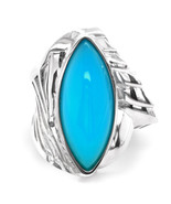 Silver 11.53ct TGW Green-Blue Agate One-of-a-Kind Ring - £1,028.92 GBP