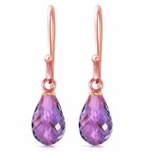 Galaxy Gold GG 14k Rose Gold Fish Hook Earrings with Natural Amethysts - $239.99+