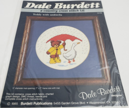 Dale Burdett Christmas Cross Stitch Kit Teddy with Umbrella CK174 1985 - $14.80