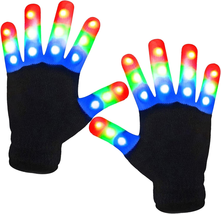 Kids Adults Led Gloves Finger Light up Gloves - Halloween Christmas Birthday Col - £14.26 GBP