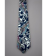 Bugatti Men’s Italian Silk Tie – Blue Modern Print – Luxury Necktie  - $41.03 CAD