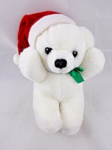 Dakin White Bear Plush Christmas Jingle Bell 8 Inch 1988 Stuffed Animal toy - £10.01 GBP