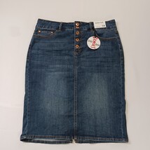 !iT Tatiana Women's Size 14 Blue Jean Skirt Tummy Tuck Stretch Corset Denim image 14