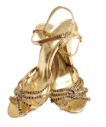 Marichi Maui Womens Shoes Formal Gold and Rhinestones Size 5.5 - €11,28 EUR