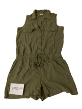 LASCANA Khaki Button front Tie Waist Playsuit UK 14 US 10 EUR 42 (fm12-4) - £33.22 GBP