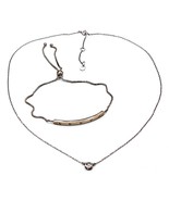 Rose Gold Over 925 Sterling Silver Crystal Necklace with RG Tone Bracelet - $35.31 CAD