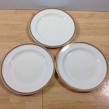 Antique John Maddock Sons 3 Bread Butter Salad Plates Gold Black Greek Key 1900s - £21.07 GBP