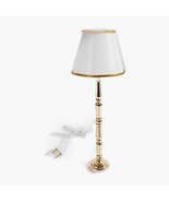 Miniature 1:12 Scale White Brass Standing Lights Electric 12 Volts Tradi... - $14.01 CAD