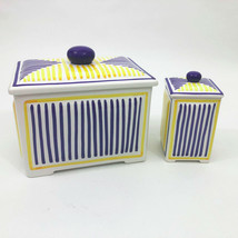 Donacer Hand Painted Portugal 2 Piece Canister Set - £23.80 GBP