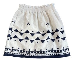 J. Crew Skirt Linen Cotton Blend Elastic Waist Pull On Lined Pockets Size 2 - £14.87 GBP