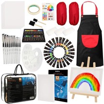 Creative Kids Art Set - 60 PCS Acrylic Painting Supplies Kit with 24 Paints, 12 - $100.97