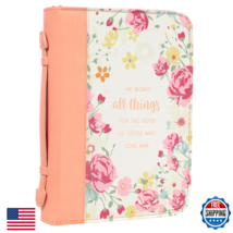 Christian Art Gifts Womens Fashion Bible Cover He Works All Things For Good - $31.85