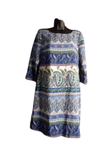 Old Navy Paisley Print With Flowers Lined Long Sleeve Shift Dress Womens... - £11.82 GBP