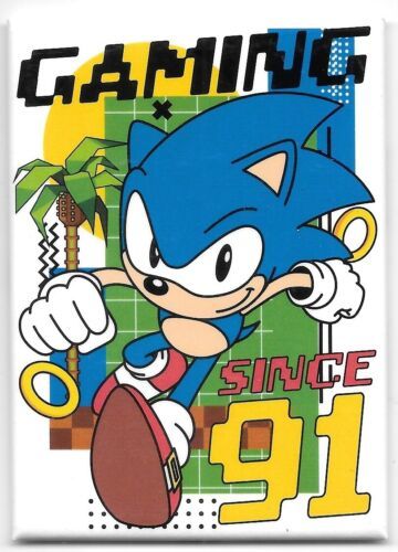 Sonic the Hedgehog Game Gaming Since 91 Sonic Running Refrigerator Magne... - $3.99