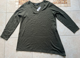 NWT NY &amp; Co V-Neck Ribbed Pull-over Sweater Long Sleeved Side Zipper Siz... - $14.90