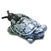 Amulet Lucky Charm Turtle Snowflake Obsidian Eye - $80.72