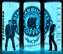 Glow in the Dark Supernatural Winchester Sam - Dean Coffee Cup Mug Tumbl... - £17.77 GBP