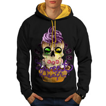 Wellcoda Sweet Death Cupcake Mens Contrast Hoodie, Candy Casual Jumper - £31.46 GBP