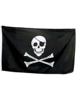 Jolly Roger Pirate With Patch 5&#39;x8&#39; Polyester Flag - £30.65 GBP