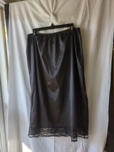 Vintage Half Slip Antron III Size 26W/28W Black 2.5&quot; Lace Trim USA Excel... - £15.43 GBP