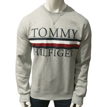 NWT TOMMY HILFIGER MSRP $99.99 MEN&#39;S LIGHT GRAY CREW NECK LONG SLEEVE SW... - £29.94 GBP