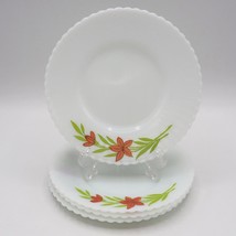 Macbeth Evans Monax Petalware Florette Rouge Floral Pain Dessert Plaque Lot De 4 - £79.34 GBP