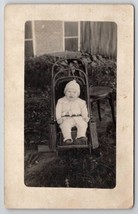 RPPC Darling Baby In Unique Wicker Stroller Thompson Salem IA Postcard U30 - £14.08 GBP
