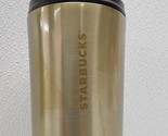 2013 Starbucks Stainless Steel Gold Cascading Wave Pattern Flip Top Stra... - $47.61