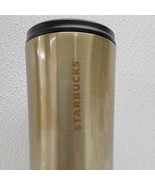 2013 Starbucks Stainless Steel Gold Cascading Wave Pattern Flip Top Stra... - £37.93 GBP