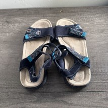 CLARKS SUEDE SANDALS Amanda Sprint Flat Blue Size 7.5 - $12.64